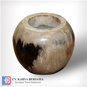 Petrified Wood Candle Holder