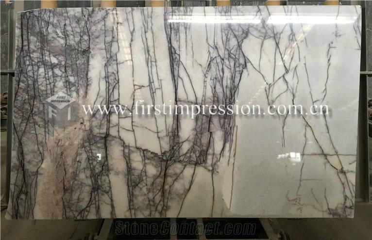 Milas Lilac White Marble Stone Blocks