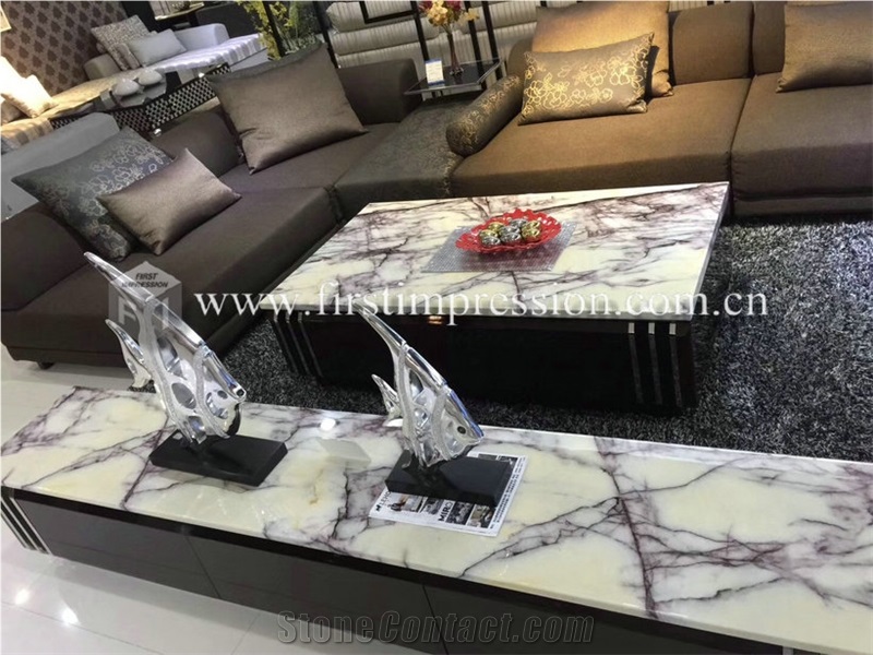 Milas Lilac White Marble Stone Blocks