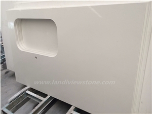 Arctic White Pure White Quartz Kitchen Countertops