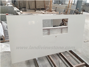 Arctic White Pure White Quartz Kitchen Countertops