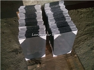 Black Santorini Marble Flagstone Many Shapes