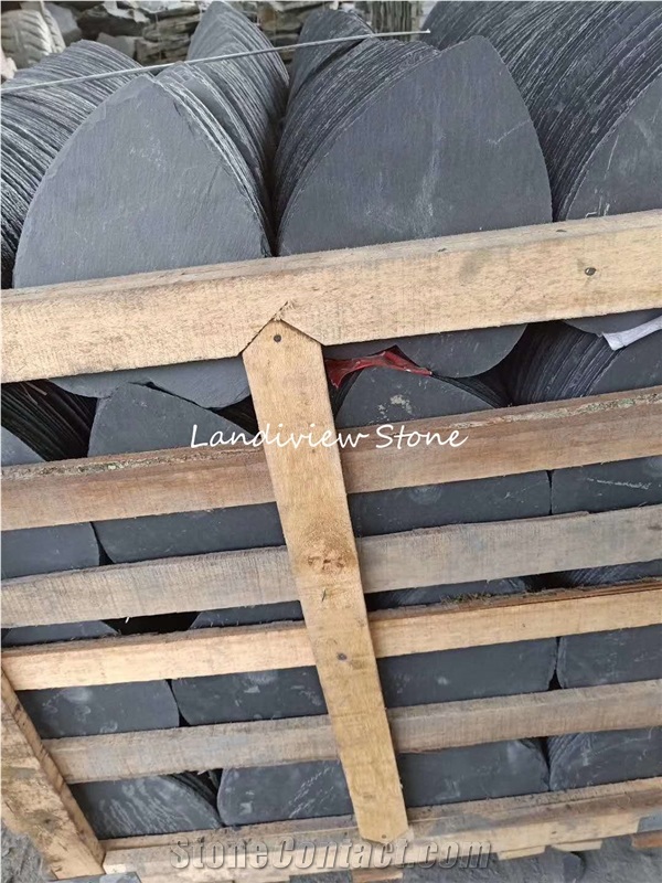 Black Santorini Marble Flagstone Many Shapes