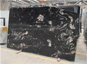 Black Titanium Granite Snow Matrix Slabs