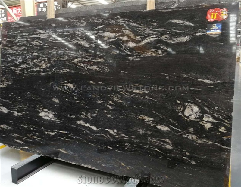 Black Titanium Granite Snow Matrix Slabs