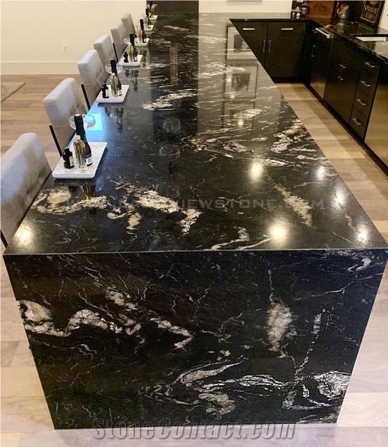 Blacktitanium Granite Snow Matrix Kichen Tops