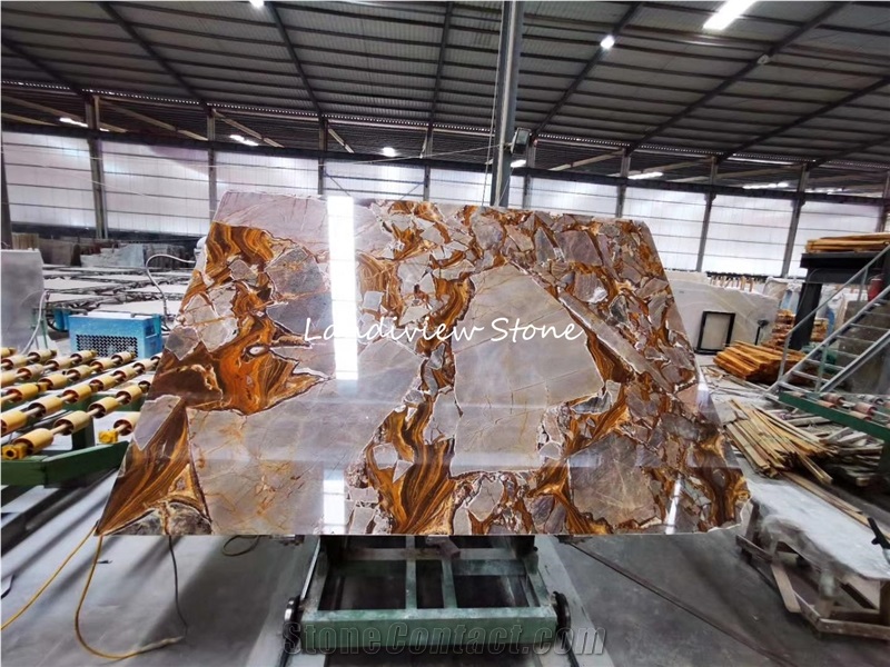 Blue Rome Golden Veins Quartzite Roma Imperial