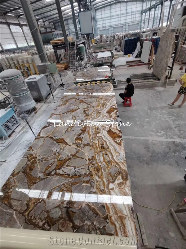 Blue Rome Golden Veins Quartzite Roma Imperial