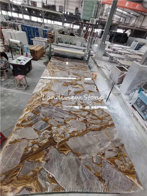 Blue Rome Golden Veins Quartzite Roma Imperial