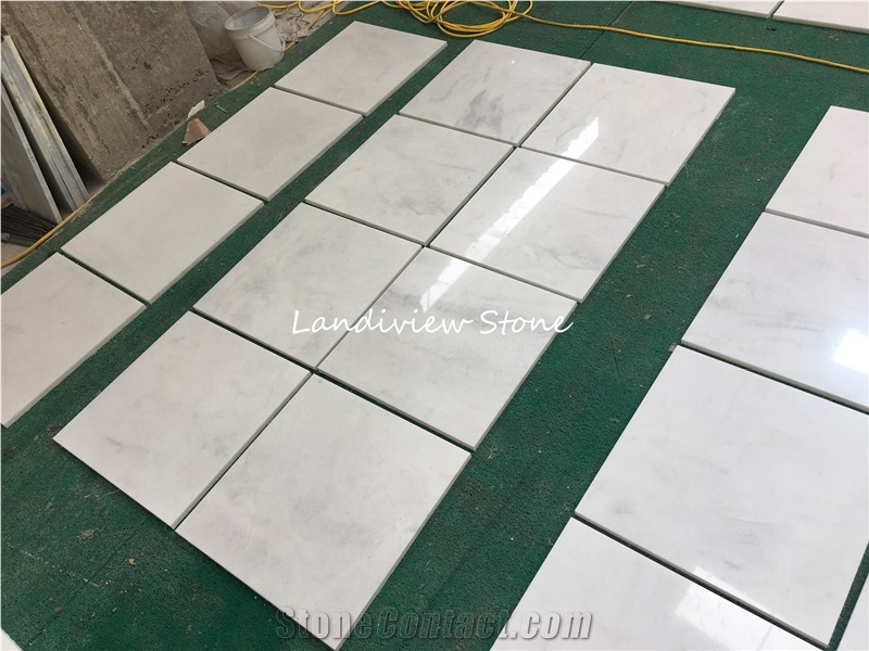 China Pirgos Pure White Marble Tiles Slabs