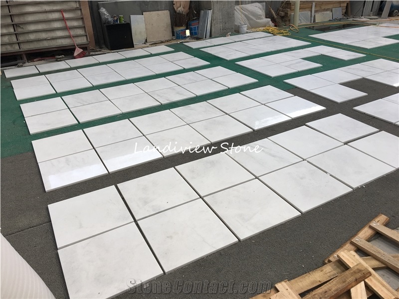 China Pirgos Pure White Marble Tiles Slabs