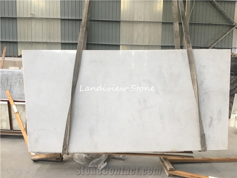 China Pirgos Pure White Marble Tiles Slabs