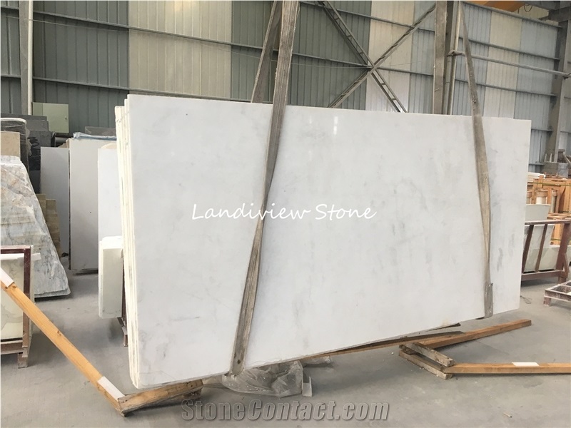 China Pirgos Pure White Marble Tiles Slabs