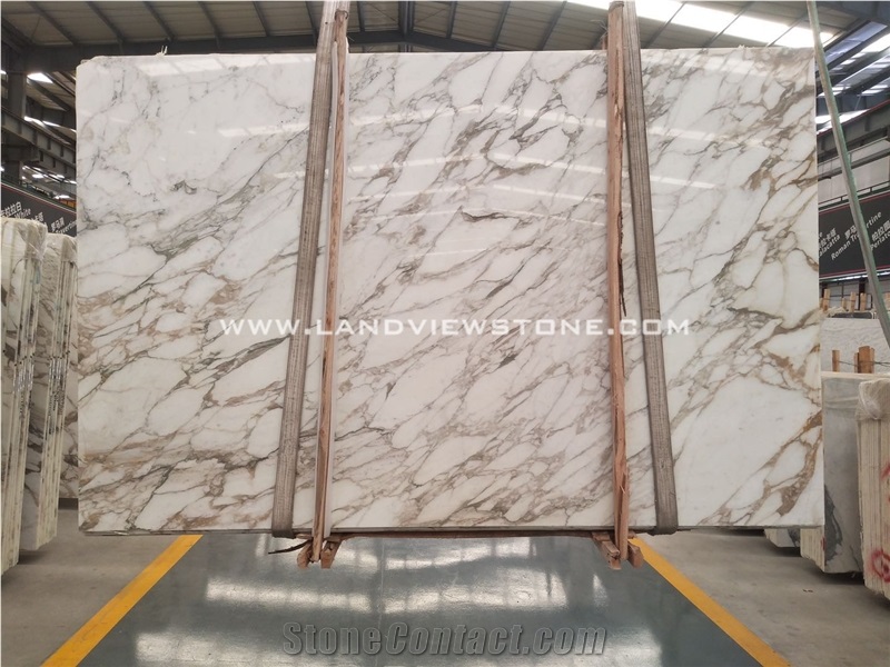 Gold White Calacatta Marble Slabs