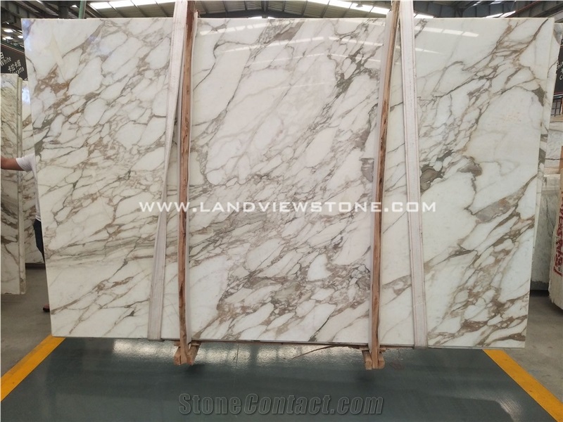 Gold White Calacatta Marble Slabs