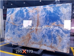 Golden Blue Onyx Backlit Bue Jade