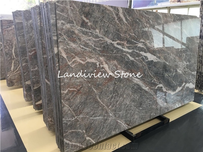 Hermes Grey Marble Slab Fior Di Bosco Marble Tile