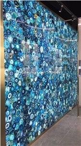Luxury Gemstone Blue Agate Slab for Countertop