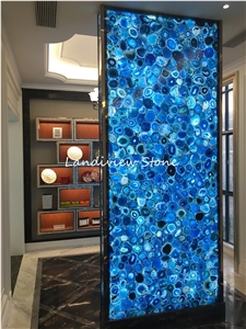 Luxury Gemstone Blue Agate Slab for Countertop