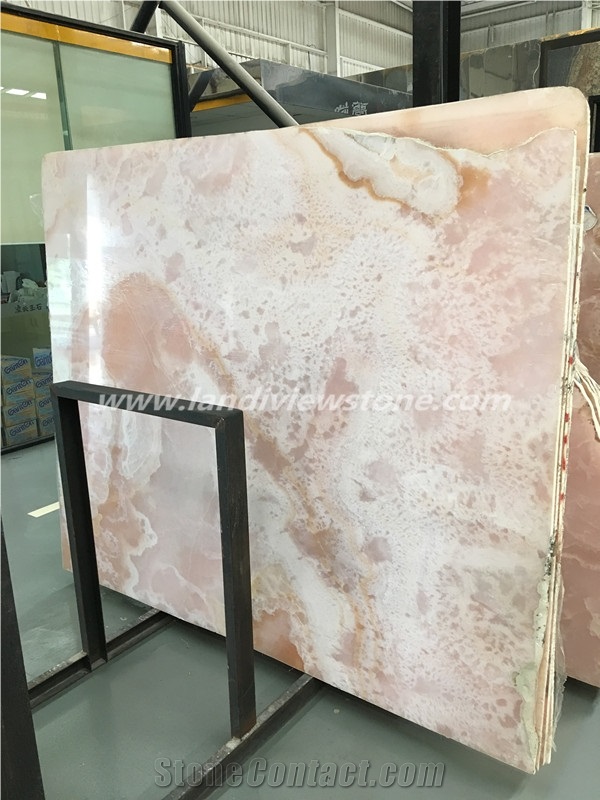Luxury Pink Onyx Slabs,Pink Jade,Polished Tiles