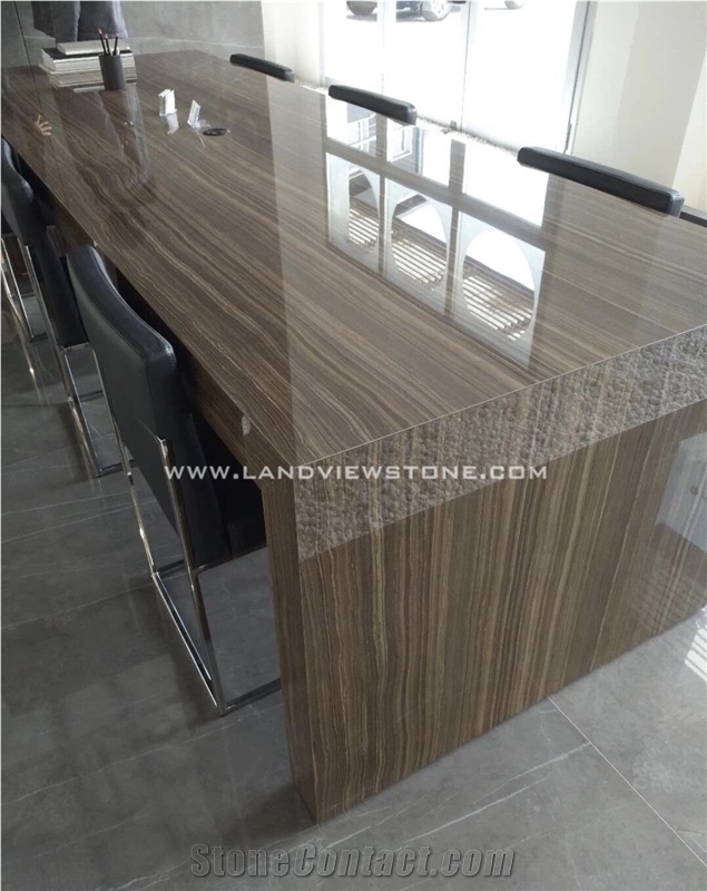 Obama Wood Brown Marble Desk Table Tops