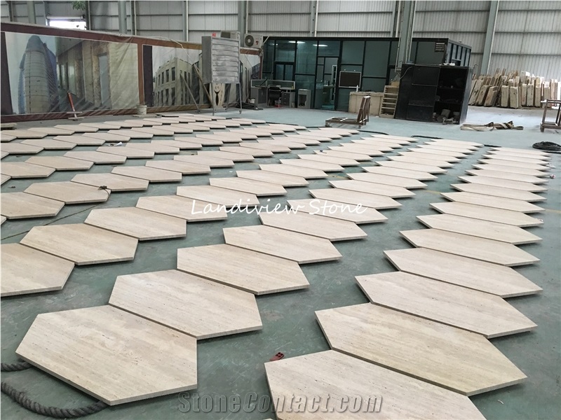 Rome Cream Beige Travertine with White Ground