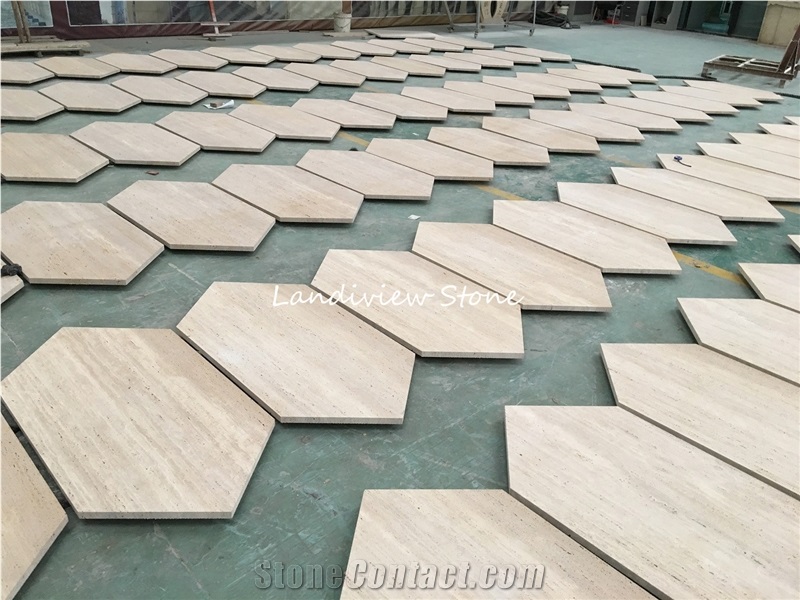 Rome Cream Beige Travertine with White Ground