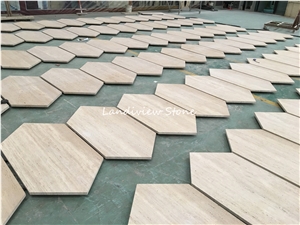 Rome Cream Beige Travertine with White Ground