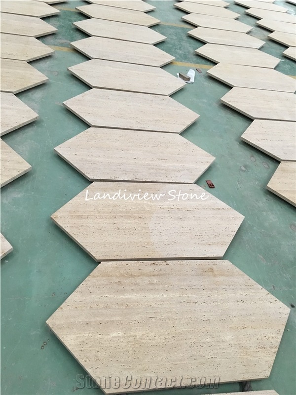 Rome Cream Beige Travertine with White Ground