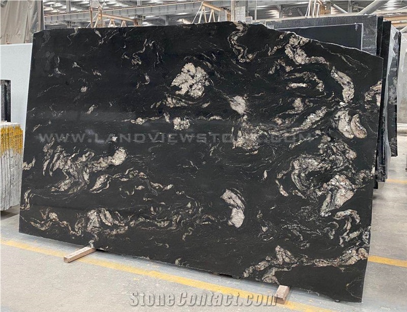 Titanium Black Dolomite Snow Matrix Granite Tiles