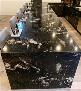 Titanium Black Dolomite Snow Matrix Granite Tiles