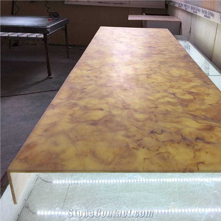 Backlit Artificial Decorative Alabaster Stone