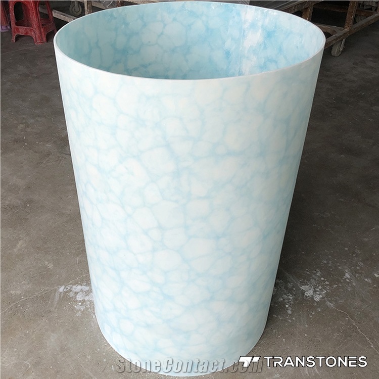 Translucent Blue Honed Faux Onyx Column Sheet