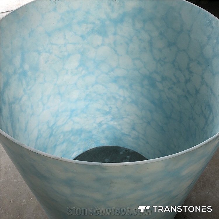 Translucent Blue Honed Faux Onyx Column Sheet