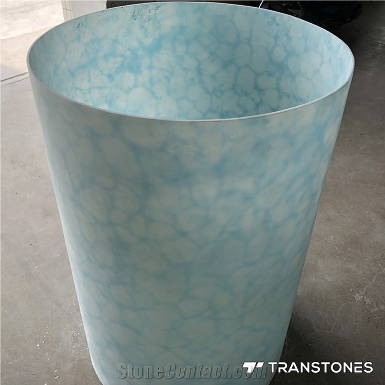Translucent Blue Honed Faux Onyx Column Sheet