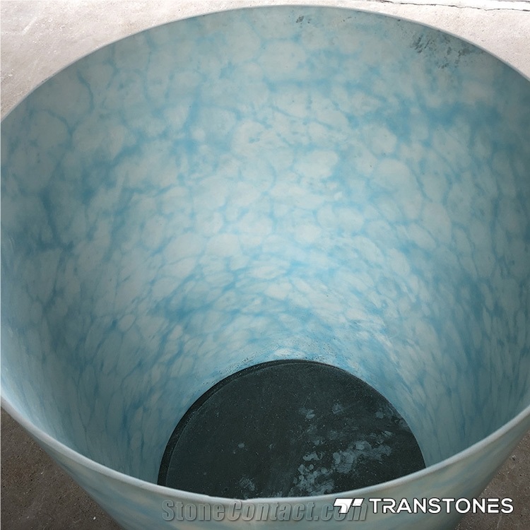 Translucent Blue Honed Faux Onyx Column Sheet