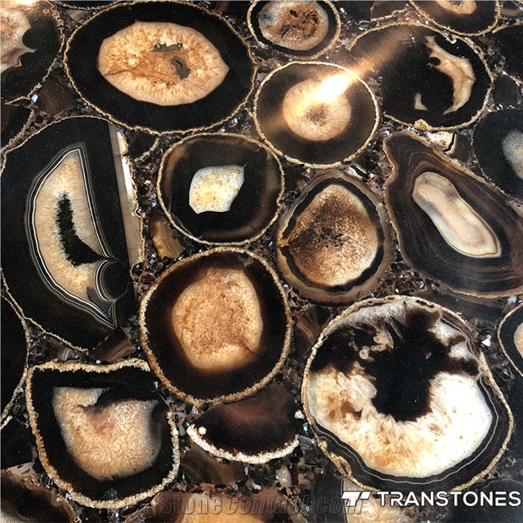 Translucent Brown Agate Shower Wall Panel