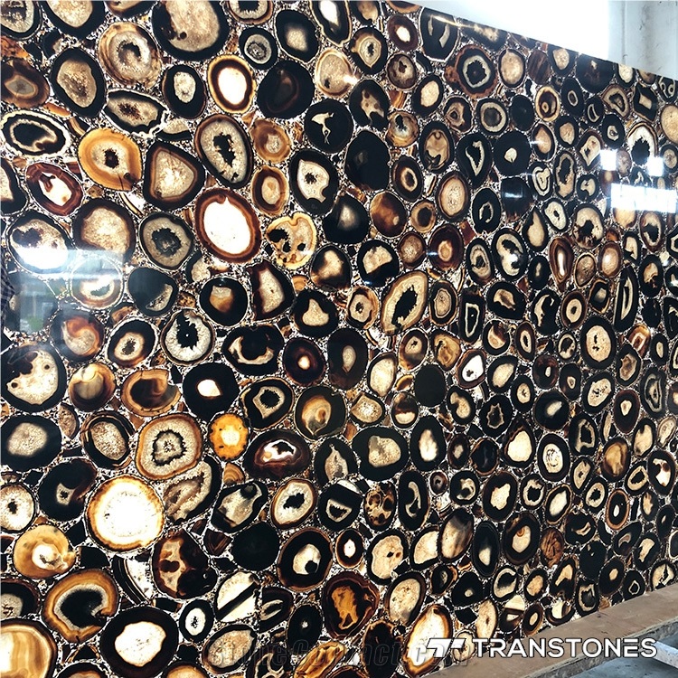 Translucent Brown Agate Shower Wall Panel