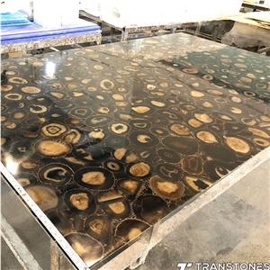 Translucent Brown Agate Shower Wall Panel
