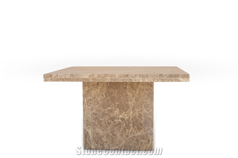 Bursa Light Emperador Marble 75X75 Top With Cube Leg