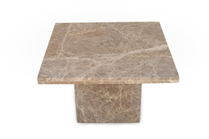 Bursa Light Emperador Marble 75X75 Top With Cube Leg