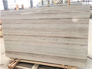 Crystal White Wooden Marble Slab Tiles