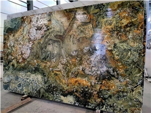Shangri-La Granite with Multicolor Slab Tiles