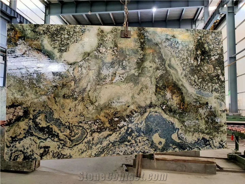 Shangri-La Granite with Multicolor Slab Tiles