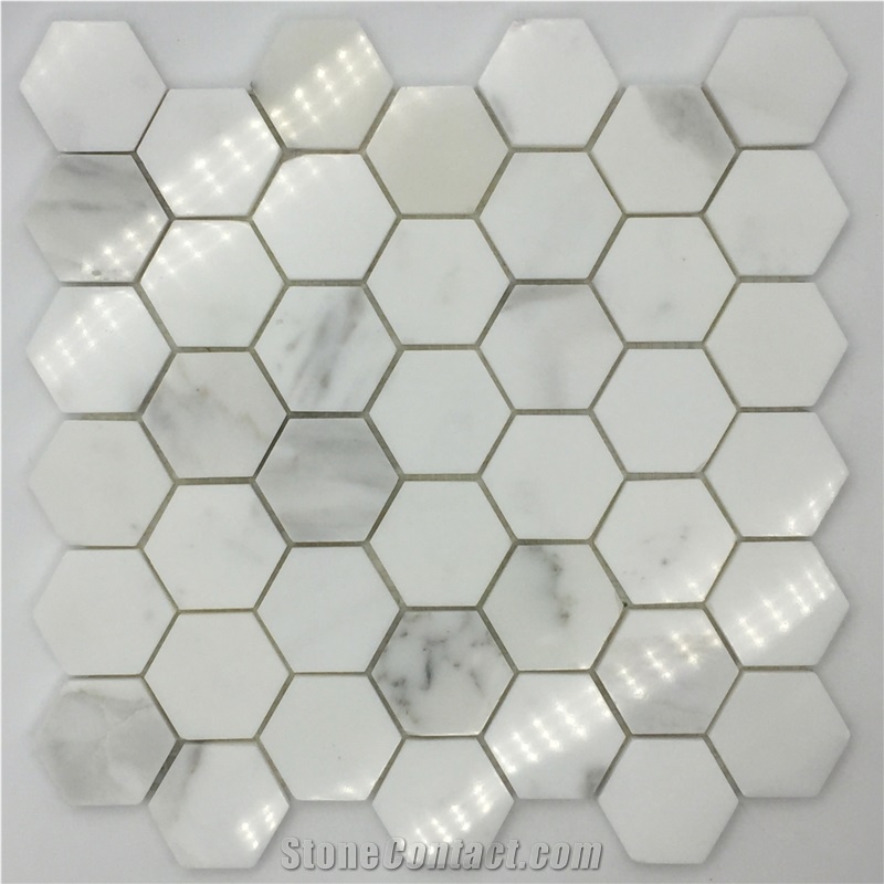 Bianco Carrara White Marble Mosaic Hexagon Mosaic
