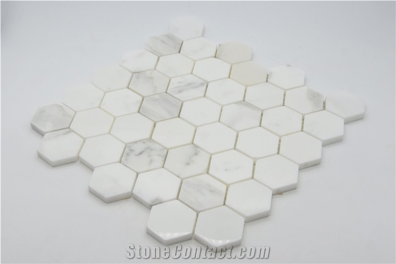 Bianco Carrara White Marble Mosaic Hexagon Mosaic