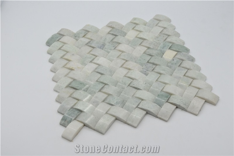 Bread Style Green Marble Mosaic Tile