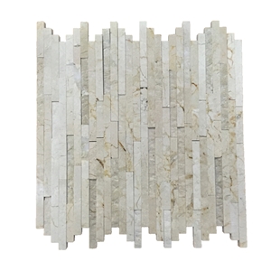 Strip Beige Marble Mosaic Tiles