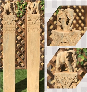 Antique Small Columns Landscape Stone Post