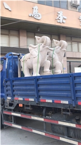 G682 Yellow Granite Animal Garden Elephant Statue